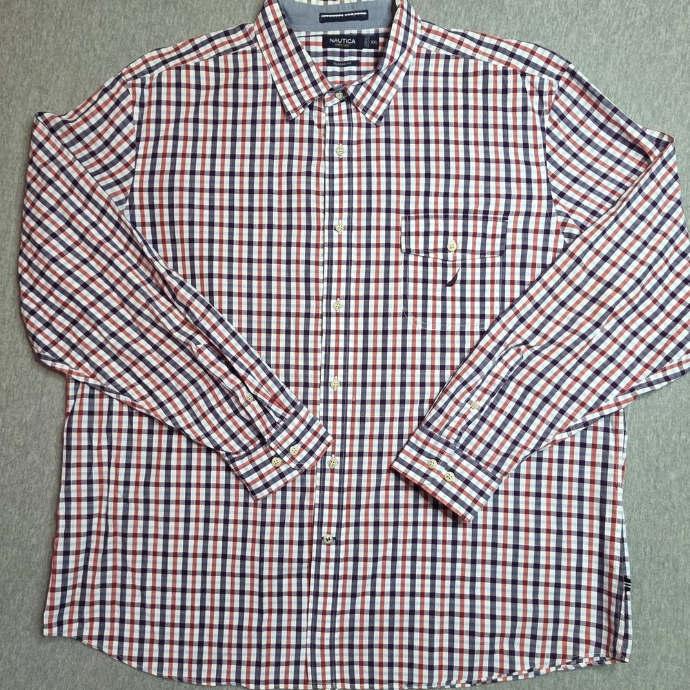 Men's Checkered Shirt - Red, Blue, and White